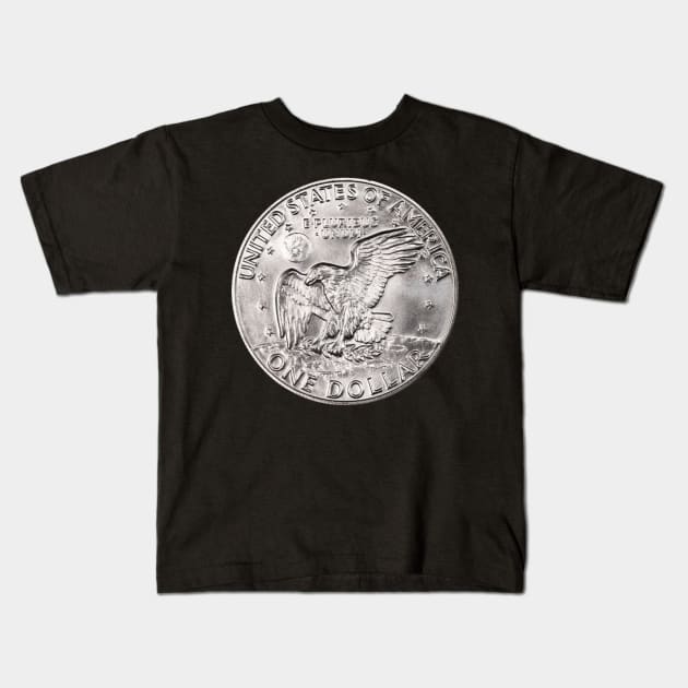 United States Eisenhower Dollar Coin Reverse Kids T-Shirt by EphemeraKiosk